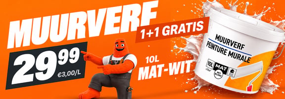 Muurverf 1+1 gratis