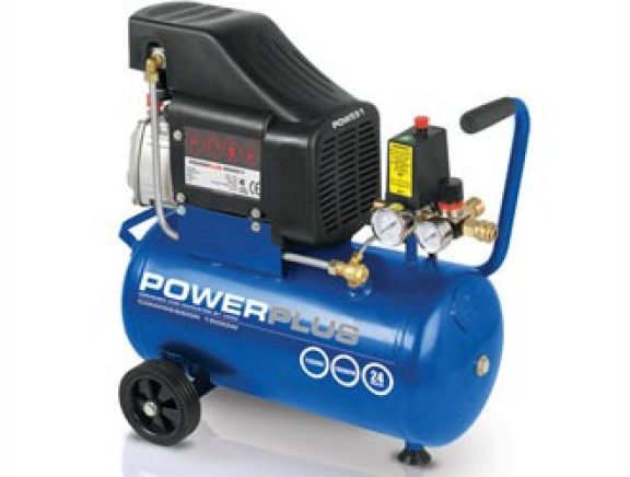 Compressor met olie en druktank