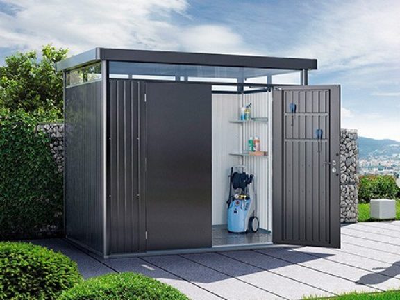 Moderne metalen tuinhuis